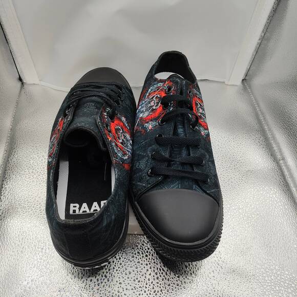 RAAD Samurai Sword Dragon Mens Black Graphic Low Top Sneakers US Size 10M - Picture 11 of 11